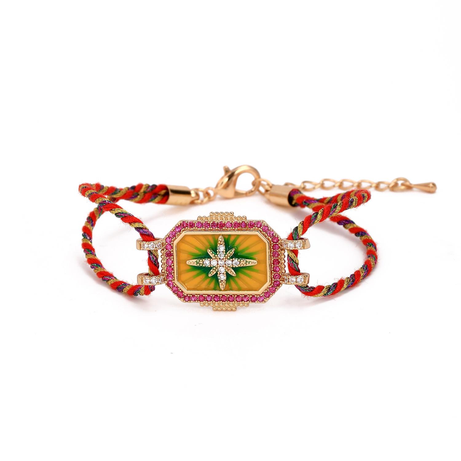 

Жіночі позолочені сережки-гвоздики Summer Beach Colorful Planet Eye Eight Awn Star Bracelet