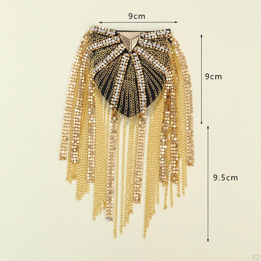 1 Pair Tassel Link Chain Epaulet, Formal Suit Jewelry Decorative Uniform Accessories Shoulder