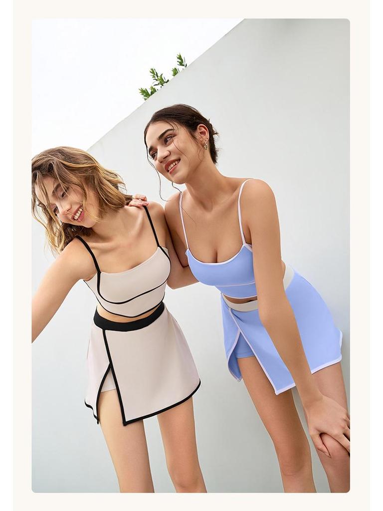 2025 Sommer Colorblock Schnelltrocknender Damen Sport Skort - Hochelastische Yoga- & Fitnessbekleidung