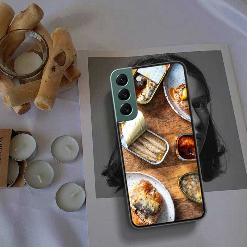 Sardines Canned Phone Case For Samsung Galaxy S22 S25 Ultra S21 S10 Plus S26 Edge S20 S23 S24 FE Cover Silicone Soft TPU Cle