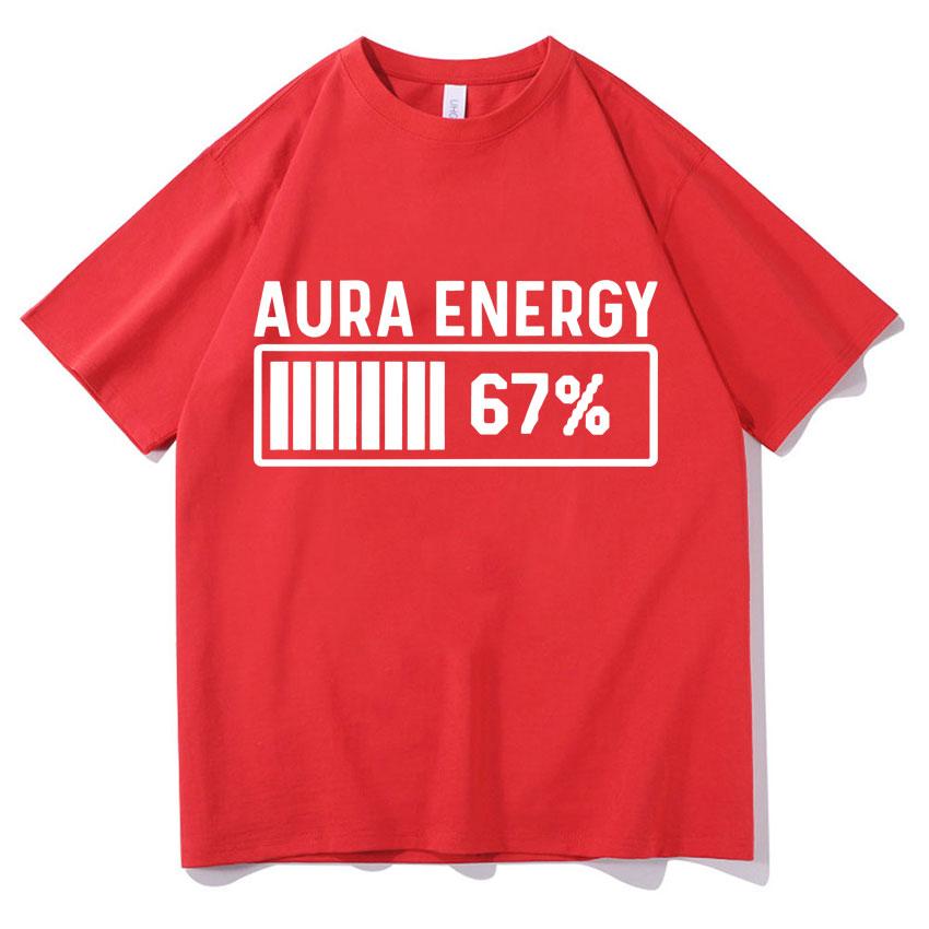 Trendy Graphic Clothing Aura Energy 67 Funny Six Seven Meme Crewneck Tshirt Men Women Pop Cotton T Shirt Short Sleeve Cozy Tops