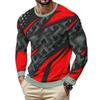 Men's 3D Printed Long Sleeve Pullover T-shirt Crew Neck Casual Sports Top
