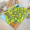 Children's Play Carpet with City Roads, Buildings, and Vehicles Pattern Suitable for Use As an Anti-slip for Living Room Bedroom Sofas