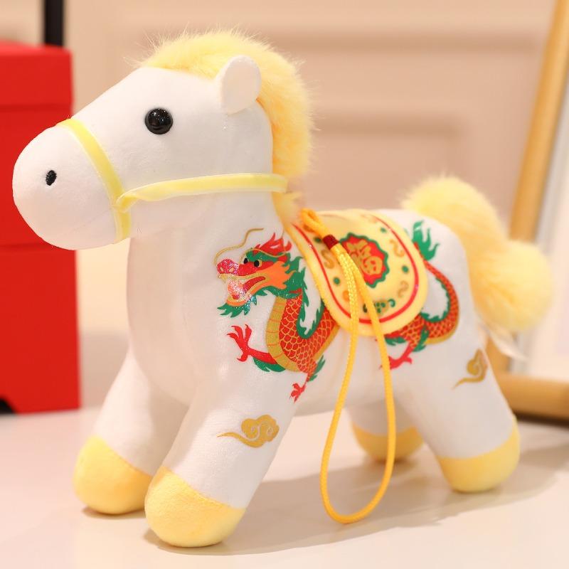 Horse mascot doll Folk style pony pendant Plush toy Zodiac horse doll Ragdoll