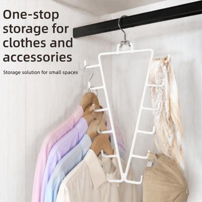 Space Saving Double Sided Hanger 12 Hooks Multi Hook Organizer Durable Hat Rack  for Wardrobe
