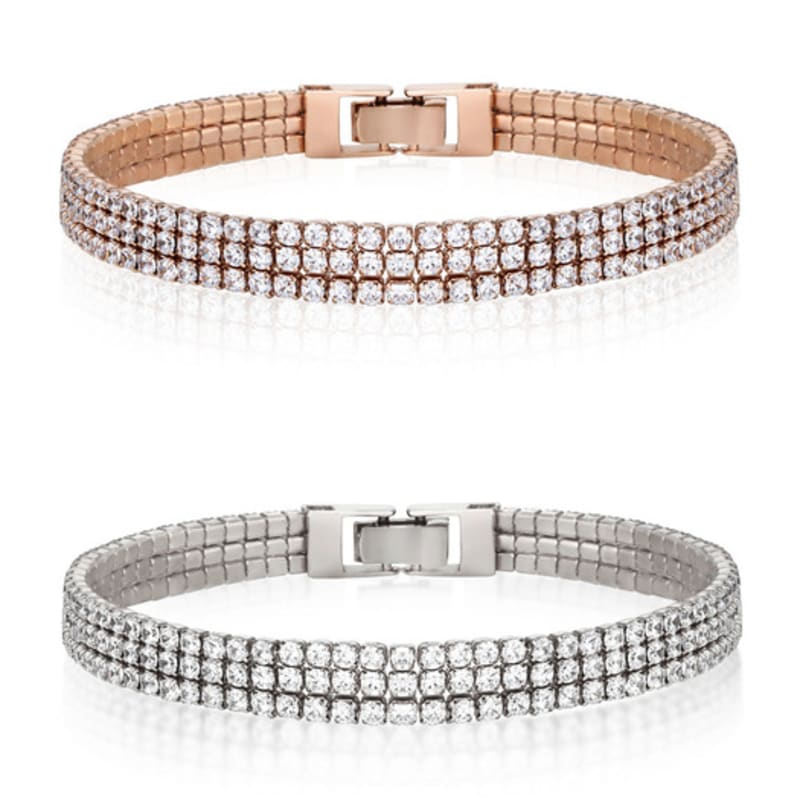 ELLE Jewelry Triple Stone Tennis Bracelet ELBRBB103