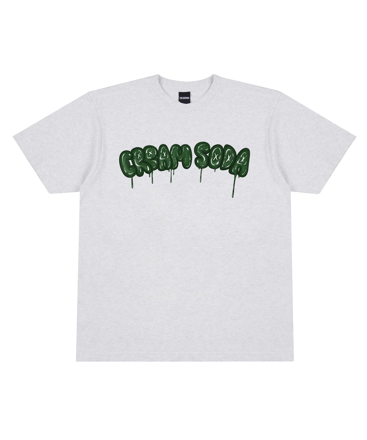 Cream Soda Lab Crsdel Balloon Logo Graphic Short Sleeve T-Shirt Light Gray Green Xl