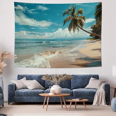 Beach Scenery Wall Tapestry  Coastal Landscape Decorative Hanging
