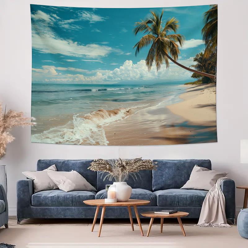 

Beach Scenery Wall Tapestry Coastal Landscape Decorative Hanging 74x94cm(29x37in)