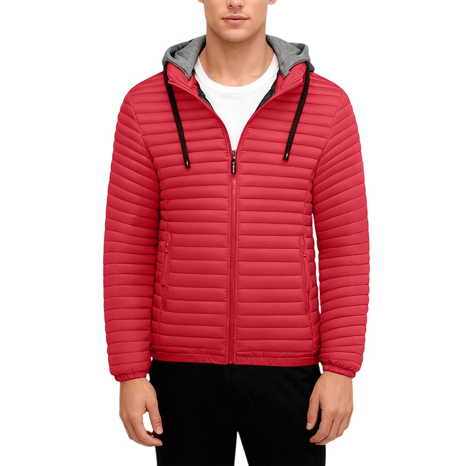 

Men s Leisure Thin And Light Pork Rib Garment Hooded Hood Cotton-Padded Jacket Coat M красный