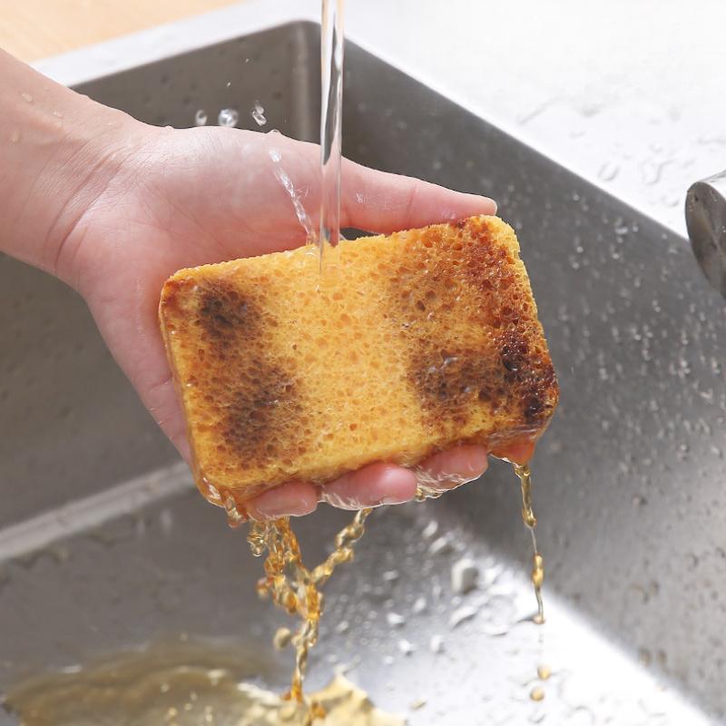 2PCS Natural Wood Pulp Sponge Dishwashing Magic Cleaning Brush Absorbent Sponge Scouring Cloth Cleaning Dishwashing Eraser