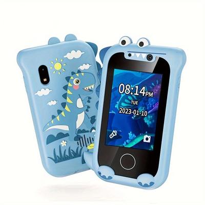 Hepsi bir arada çocuk taşınabilir öğrenme telefonu oyuncağı, çift kameralı, eğitici işlevlere sahip dokunmatik ekranlı yürümeye başlayan çocuk müzik çaları