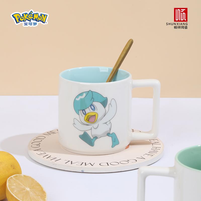 SHUNXIANG Pokémon Licensed Ceramic Mugs Anime-themed Milk Oat Cups Cartoon Quaxly Coffee Mugs Home Breakfast Drinking Utensils