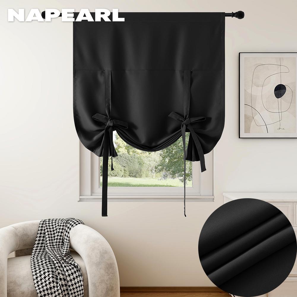 1PC NAPEARL Módní a minimalistický jednobarevný polyesterový vláknitý závěs s krátkým závěsem Dekorativní závěs kuchyňských dvířek