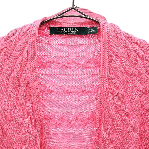 Lauren Ralph Lauren Long Sleeve Cable Knit Cardigan S/M Pink Women Used
