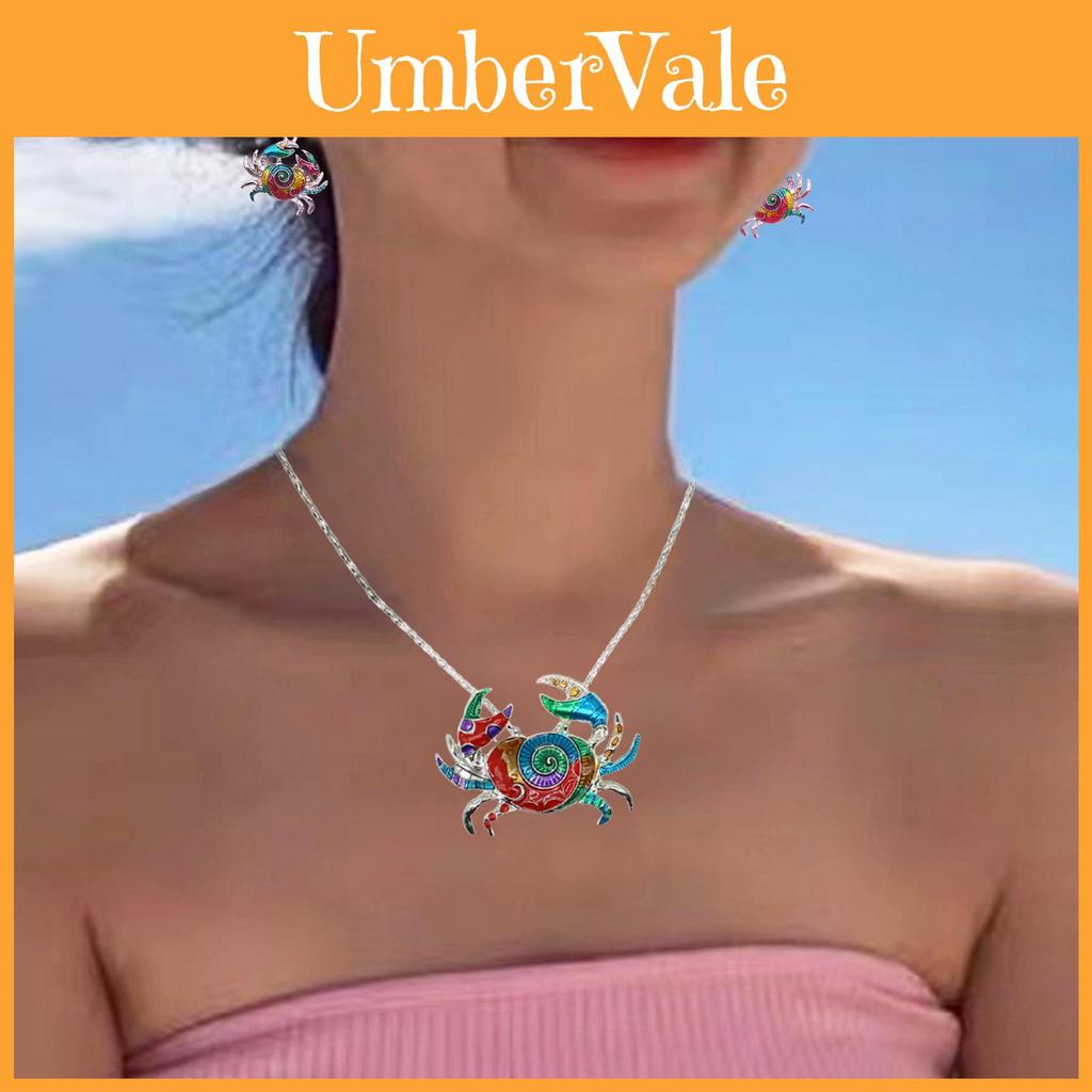 Charming Crab Jewelry Set Featuring Stylish Alloy Necklace And Earrings For Women