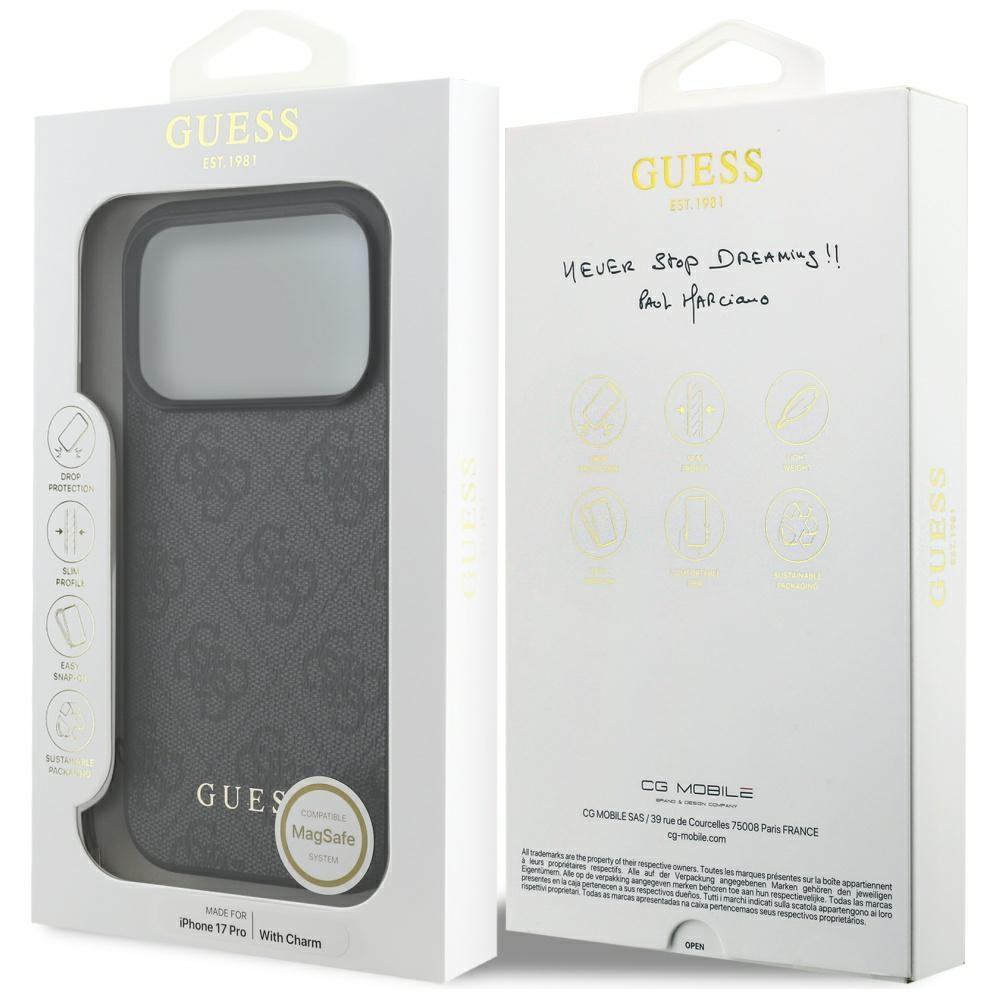 Guess 4G Charms Collection MagSafe case for iPhone 17 Pro black