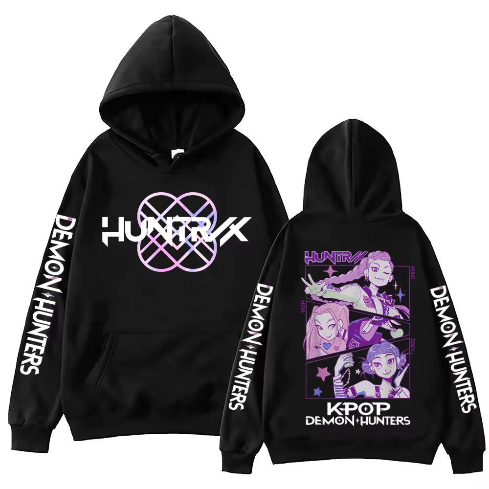 Anime K-Pop Demon Hunters Hoodie Harajuku Hip Hop Pullover Tops Sweatshirt Gift for Women Men