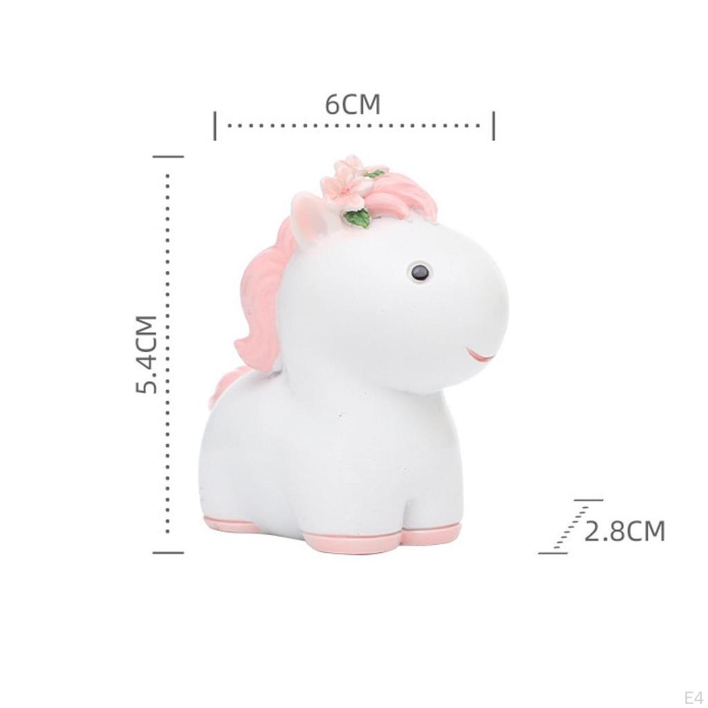 Mini Horse Figurine Cupcake Cake Topper Animal Model Statue Decor for Bedroom