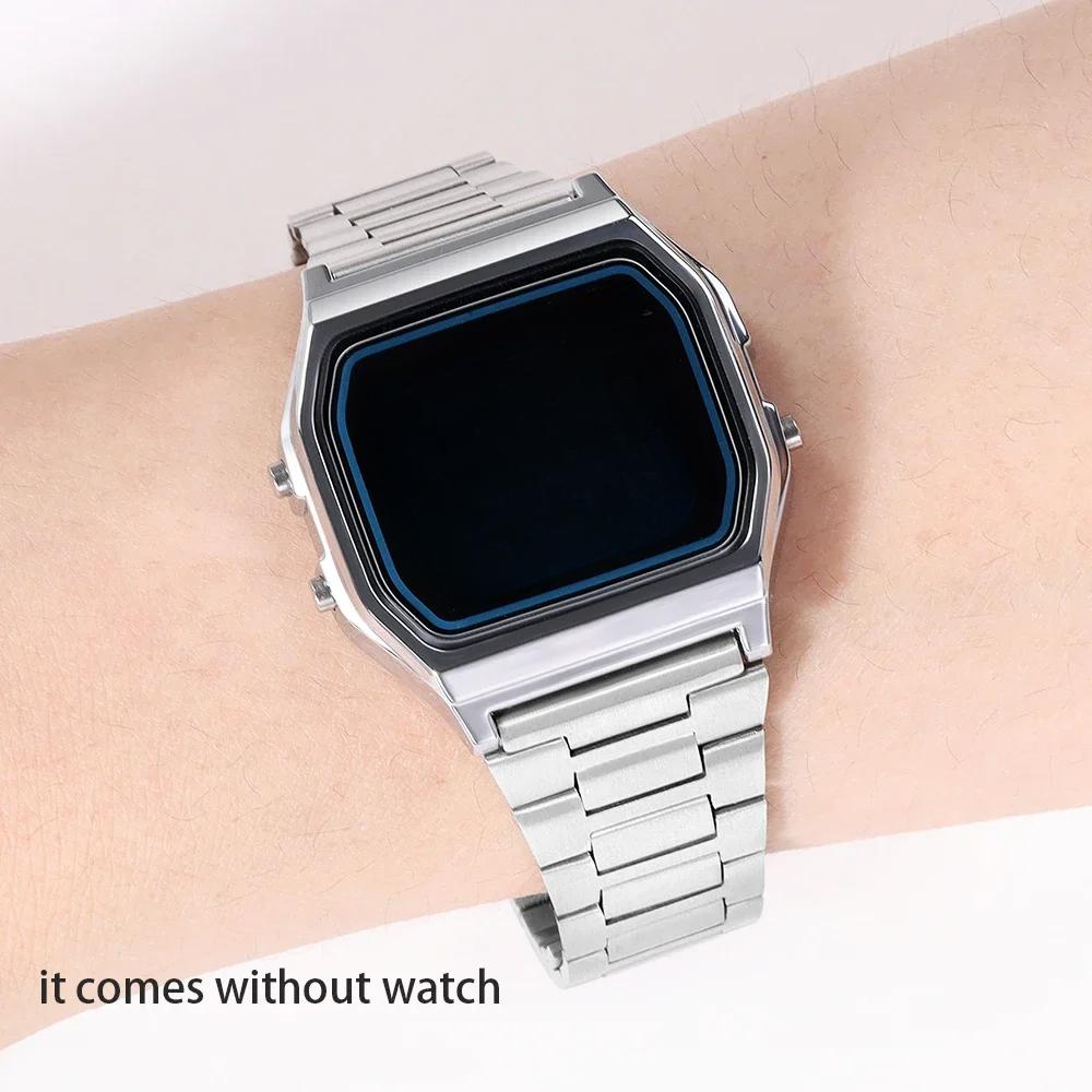 18mm Metal Wrist Strap for Casio F108 F-91W A158W A168 F105 AE1300 AE1200 Stainless Steel Wristband Men Women Watch Accessories