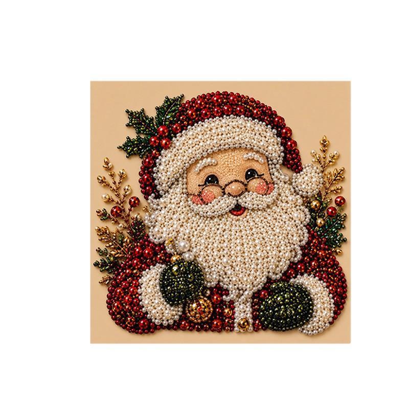 Christmas Pearl Painting Diy Kit Santa Claus Beginner Friendly Stress Relieving Home Wall Hanging Decor Gift Easy To Use
