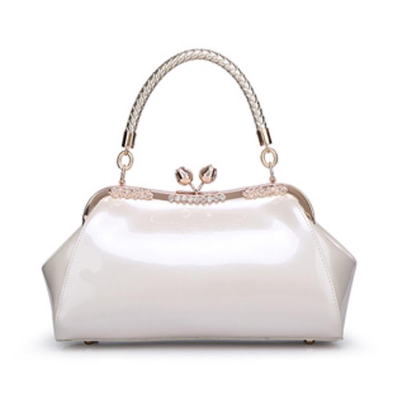 

Сумка из лакированной кожи, женская сумка через плечо, женская свадебная сумка белый