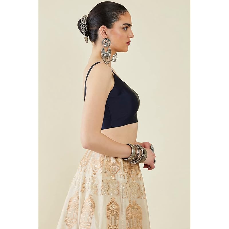 Soch Women s Satin Sleeveless Blouse_Navy Blue 38 38 синий