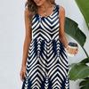Women's Summer Dress Topiary Print Sleeveless Crewneck Swing Dress Casual Beach Vacation Flowy A-line Sundress