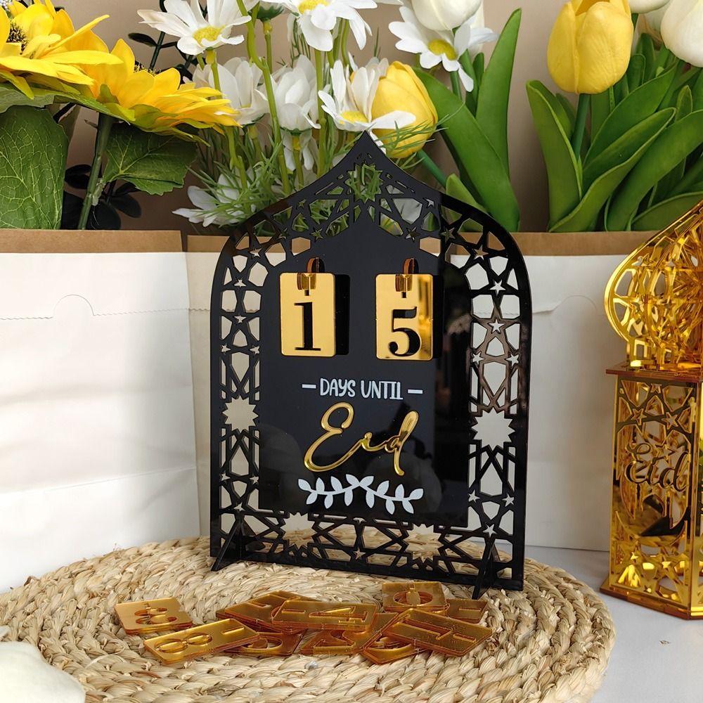 Ethnic Style Ramadan Countdown Calendar Mirror Surface Advent Day Calendar Board  Ramadan Kareem