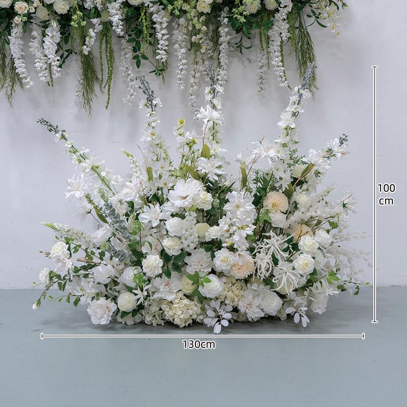 White Horn Artificial Floral Art Wedding Arch for Photography & DIY Decorations