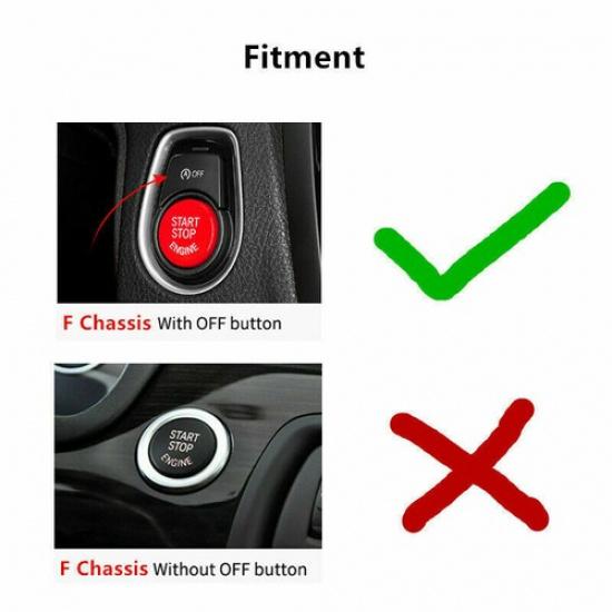 Red Start Stop Engine Push Button Switch Ignition Switch Panel Cover For BMW F