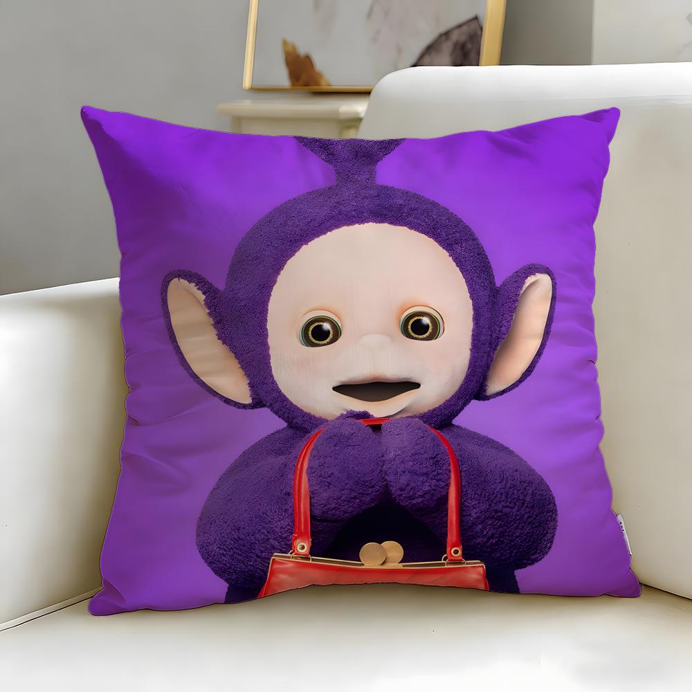classic cartoon Teletubbies Cushion Cover Soft  EasyWash Pillow Case  Versatile for Couch Bed Travel and Office