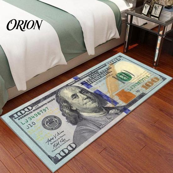Office Area Rug Money Runner Rug, 100 Bill USD Print Non-slip Washable Pattern Carpet Cash Design for Living Room Bedroom Kitchen Man Cave Decor