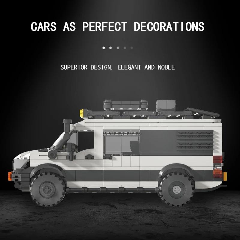 578PCS Station Wagon Model Building Blocks Camping RV SUV Car Connectable Travel Tailer Bricks DIY Toys For Kids Holiday Gifts