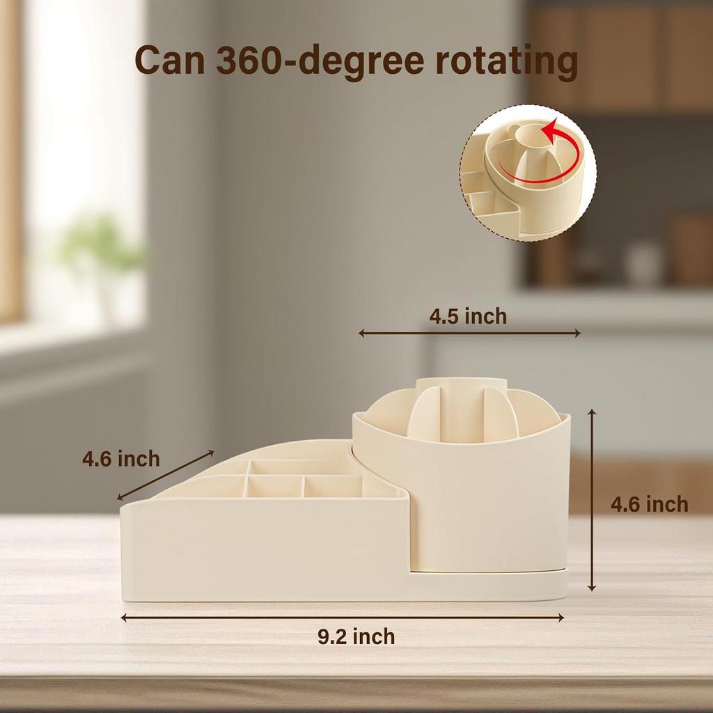 360 Degree Rotating Desk Organizer, Desk Pencil Pen Holder, Desktop Storage Pen Organizers Stationery Supplies for Office