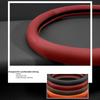 Premium Napa Leather Steering Wheel Cover Laser Perforated Non Slip Grip 14.6-15 In Universal Fit All Season Comfort Easy Tal