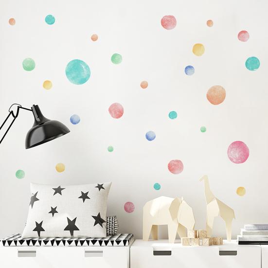 6 Sheet Irregular Polka Dots Wall Stickers, Colorful Boho Wall Decals, Peel and Stick Removable Vinyl Stickers for Playroom Bedroom Nursery