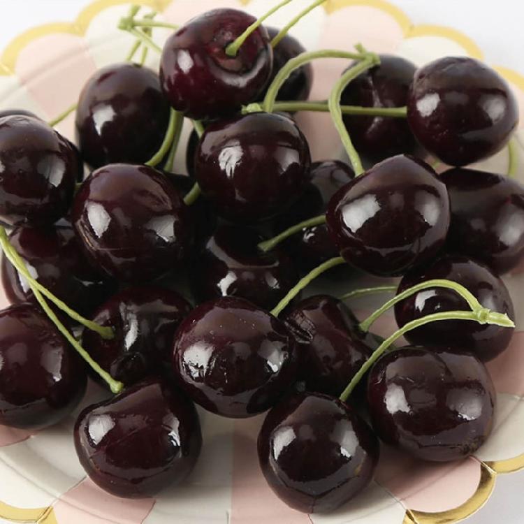 10 Pair False Cherry Decorations Artificial Cherries Props for Shopping Mall