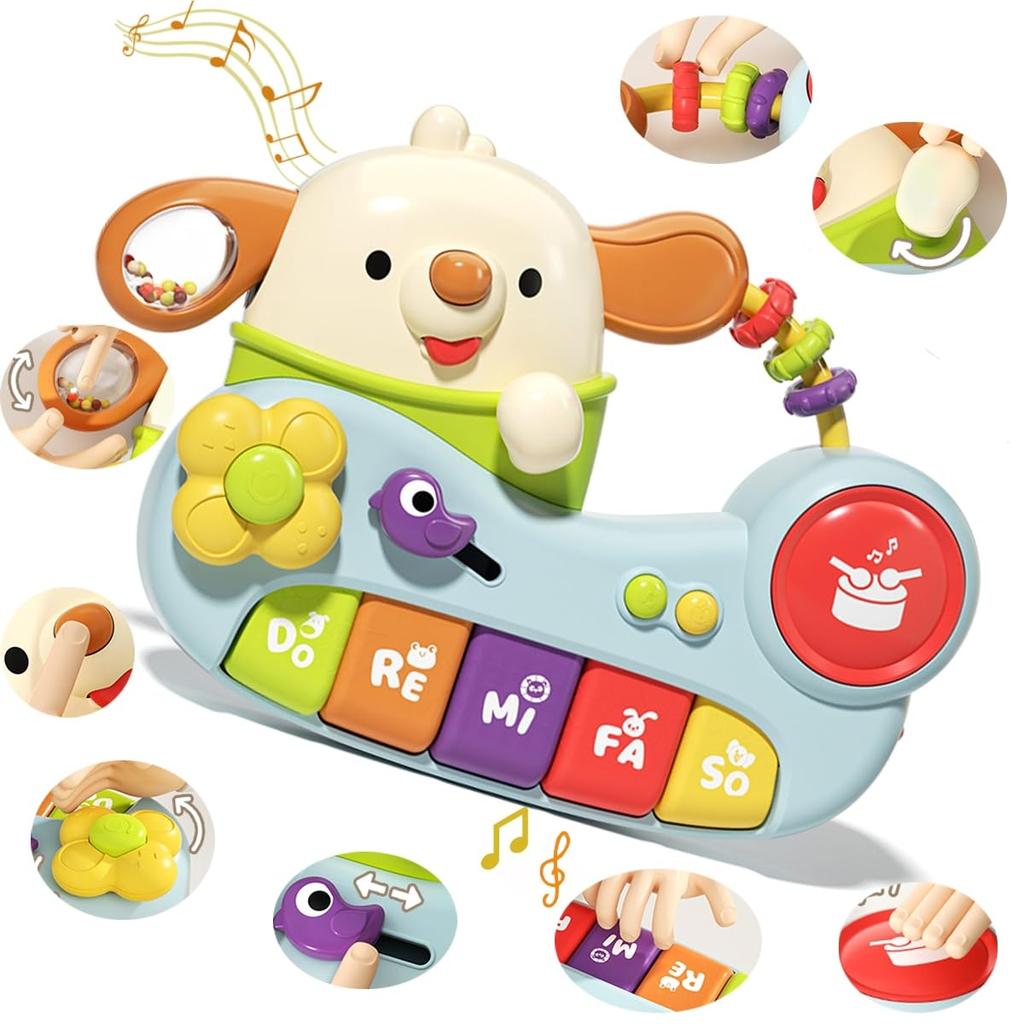 KeyAngel 9in1 Multifunctional Piano Baby Educational 1 Year 2 Year Baby Early Finger Tip Hearing Boys and Baby Christmas Japanese Instruction Driver