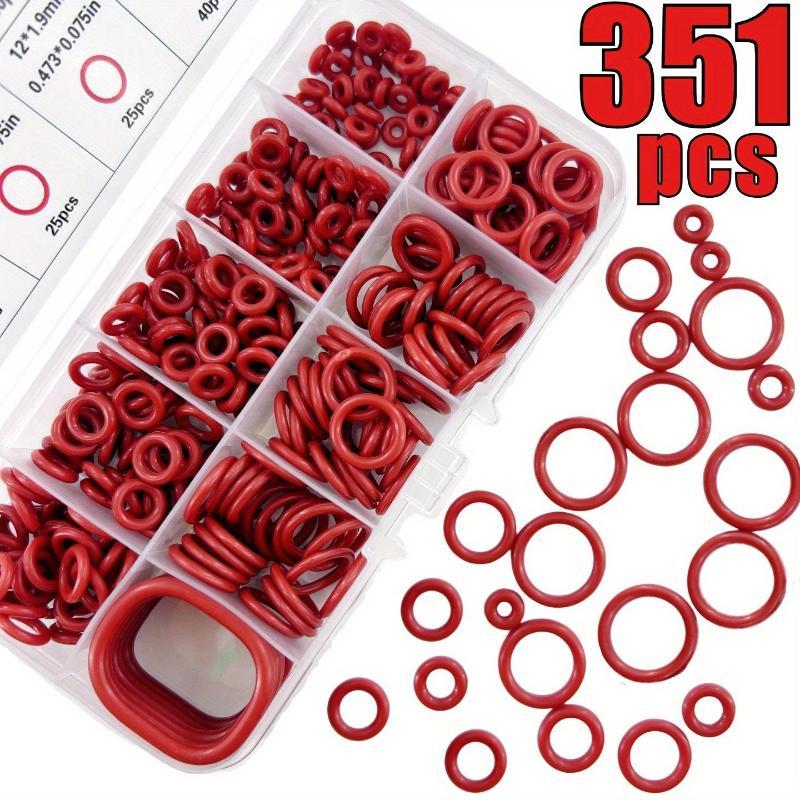 351Pcs 10 Sizes Silicone O-Ring Set With Storage Box Oil And Heat Resistant For Cars And Pipelines Diy Accessories