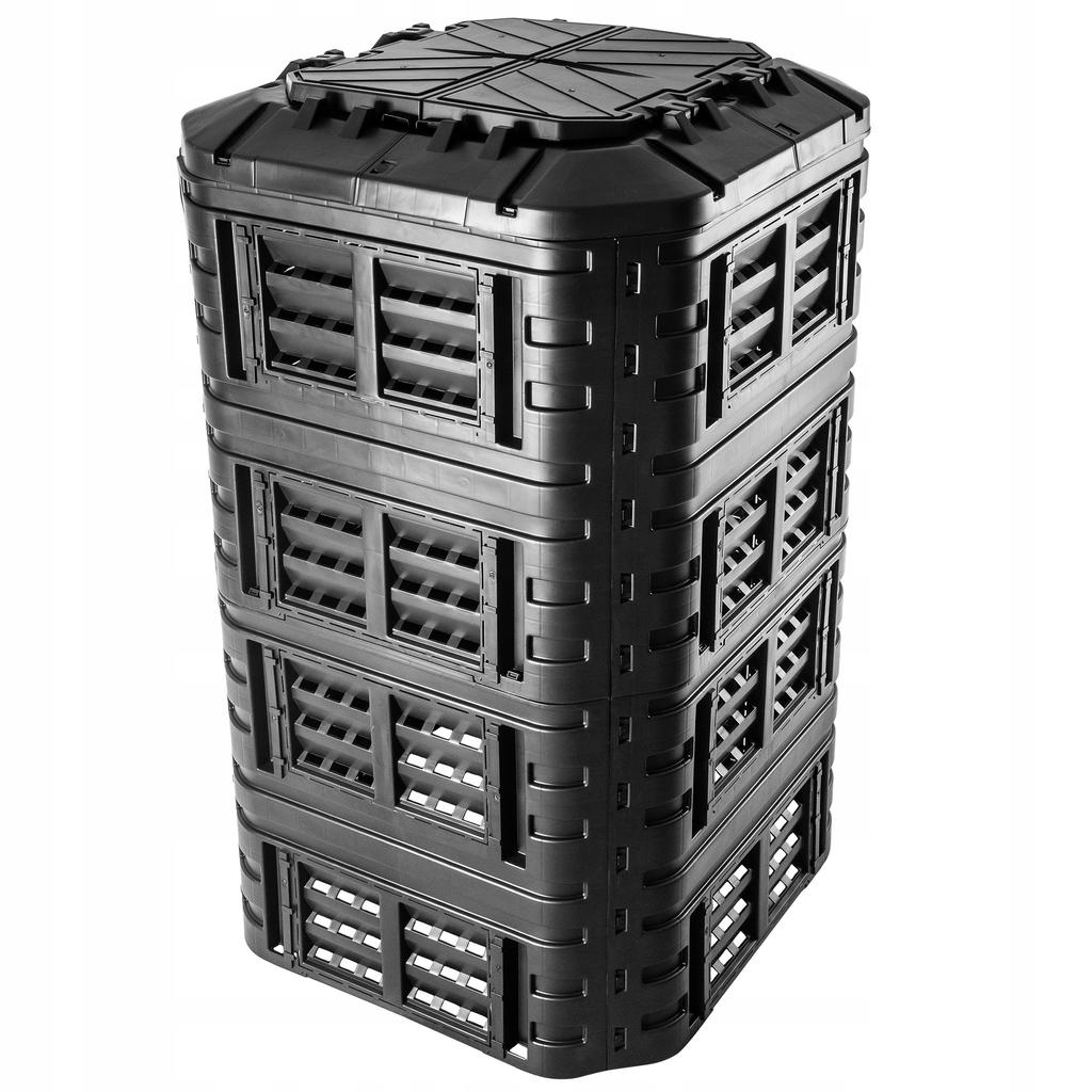 KADAX Garden Composter Modular 1260L Frost-resistant Year-Round Black