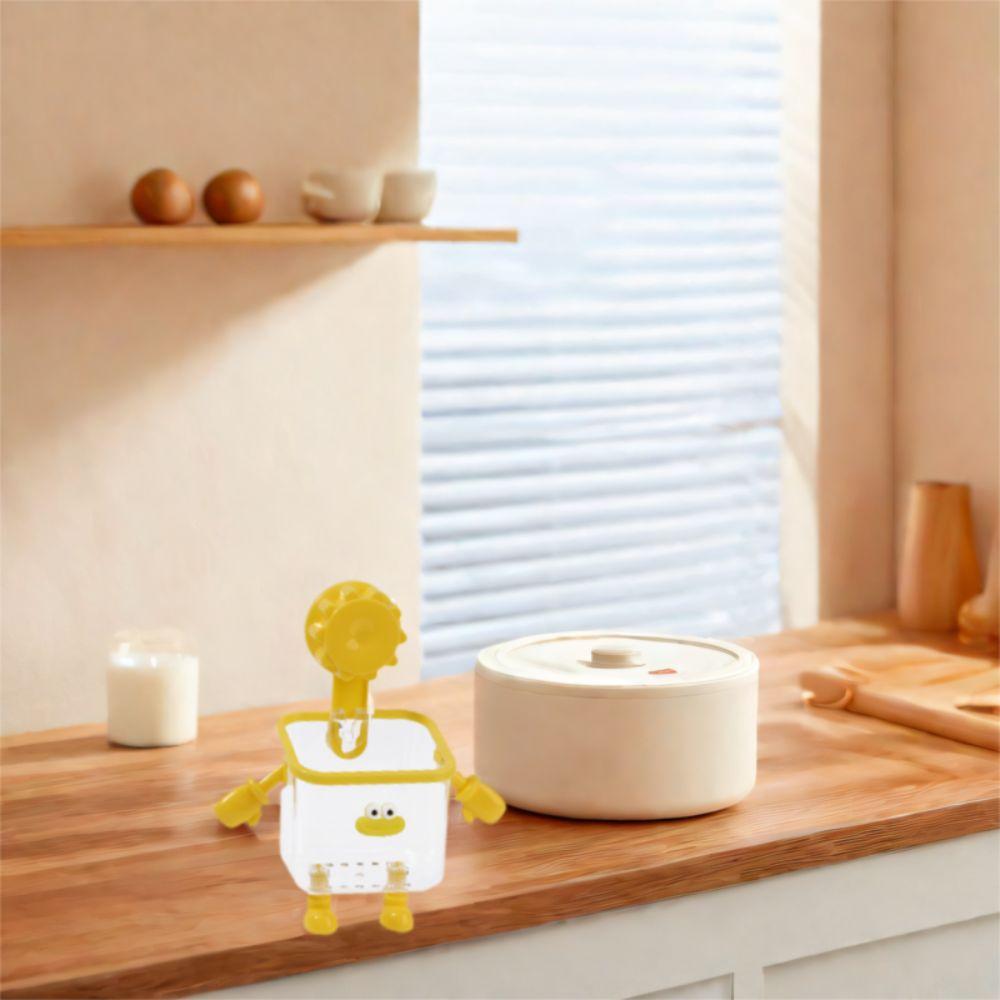 2PCS Wall-Mounted Toothbrush Holder Robot Shape Transparent Storage Box  Home