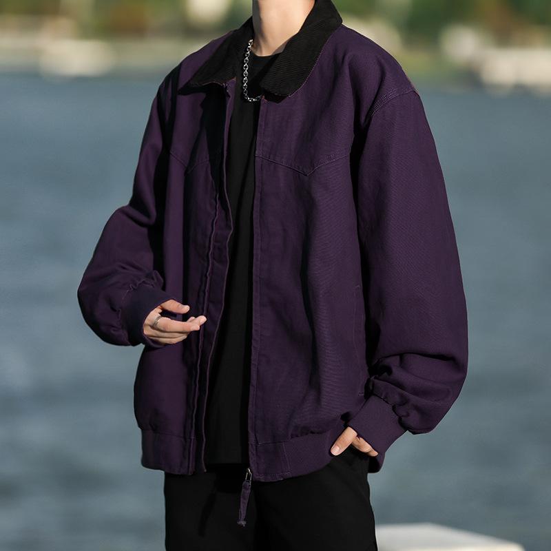 Spring and Autumn New American Cargo Jacket, Loose Men's Lapels, Versatile Men's Ruffian Jacket, Trendy Men's Clothing