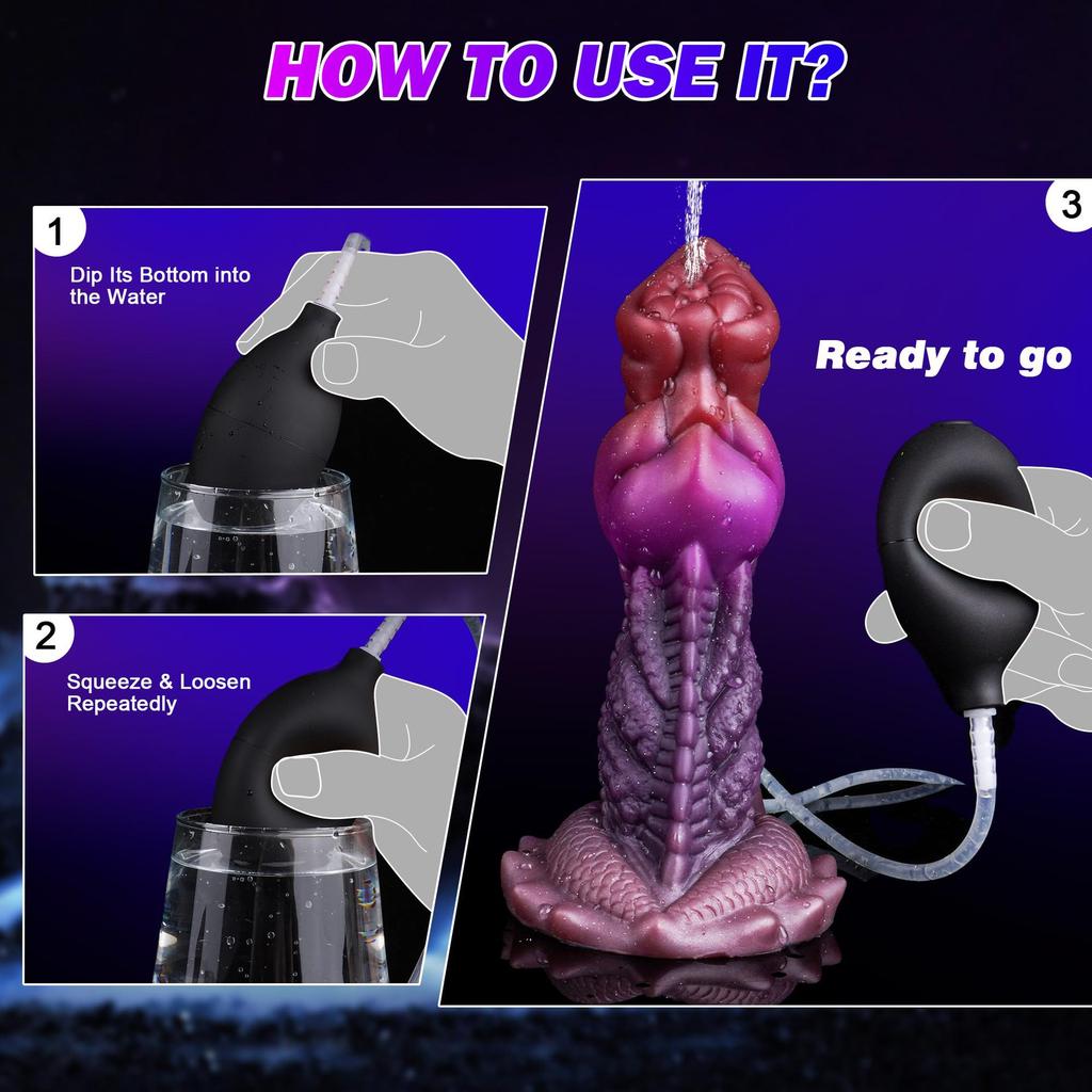 Silicone Dildo, Shaped Penis, Dog Penis Imitation Ejaculation Water Spray Male and Female Sexual Pleasure Masturbation Anal Plug Sexual Products