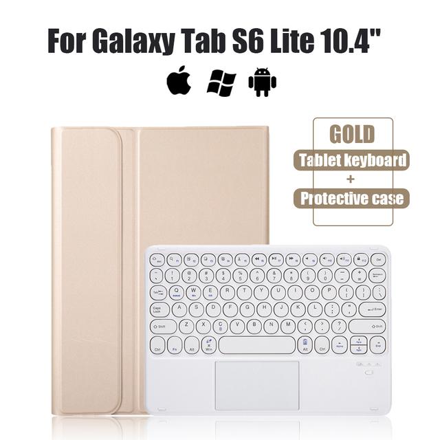 For Samsung Galaxy Tab S6 Lite 10.4 SM-P610 SM-P615 Tablet Cover Wireless Bluetooth Keyboard Protective Case Windows Android IOS