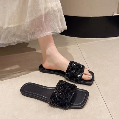 Women's Slippers Summer Sandals Fashion Open-toed Sandals Outdoor Casual Party Shimmering Comfortable Beach Shoes