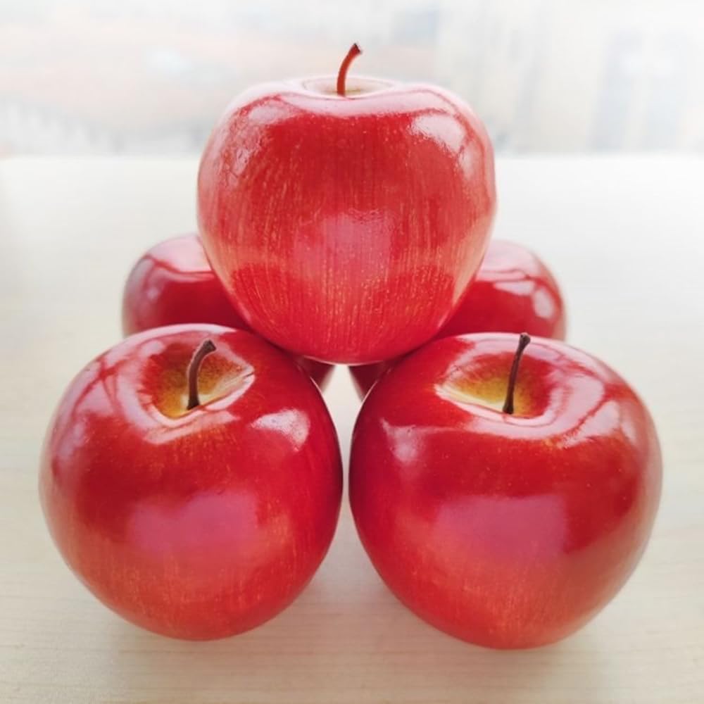 PrimeBlis Set of Food Realistic Artificial Photo Party Showcase Decorations Apples, 5, Samples, Replicas, Fruits, Accessories, Models, Display, Props,