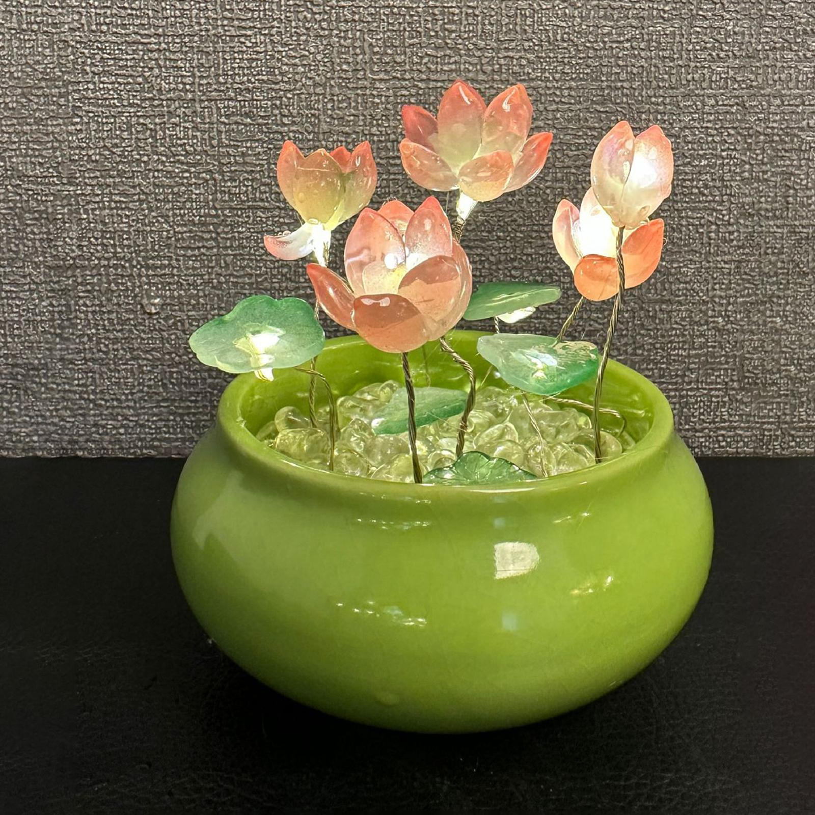 

DIY Lotus Night Light Материал Упаковка Домашнее украшение Настольная лампа Мини-каменный горшок для