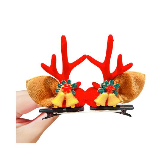 1 pár vánočních sponek do vlasů Slavnostní styly Sob Vánoční strom Sněhulák Santa Claus Plyšové Flitrová dekorace Sponky do vlasů