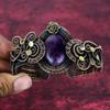 Pulseira Amethysta Estrela Punho Ajustável Flor Enrolada em Fio de Cobre Joia